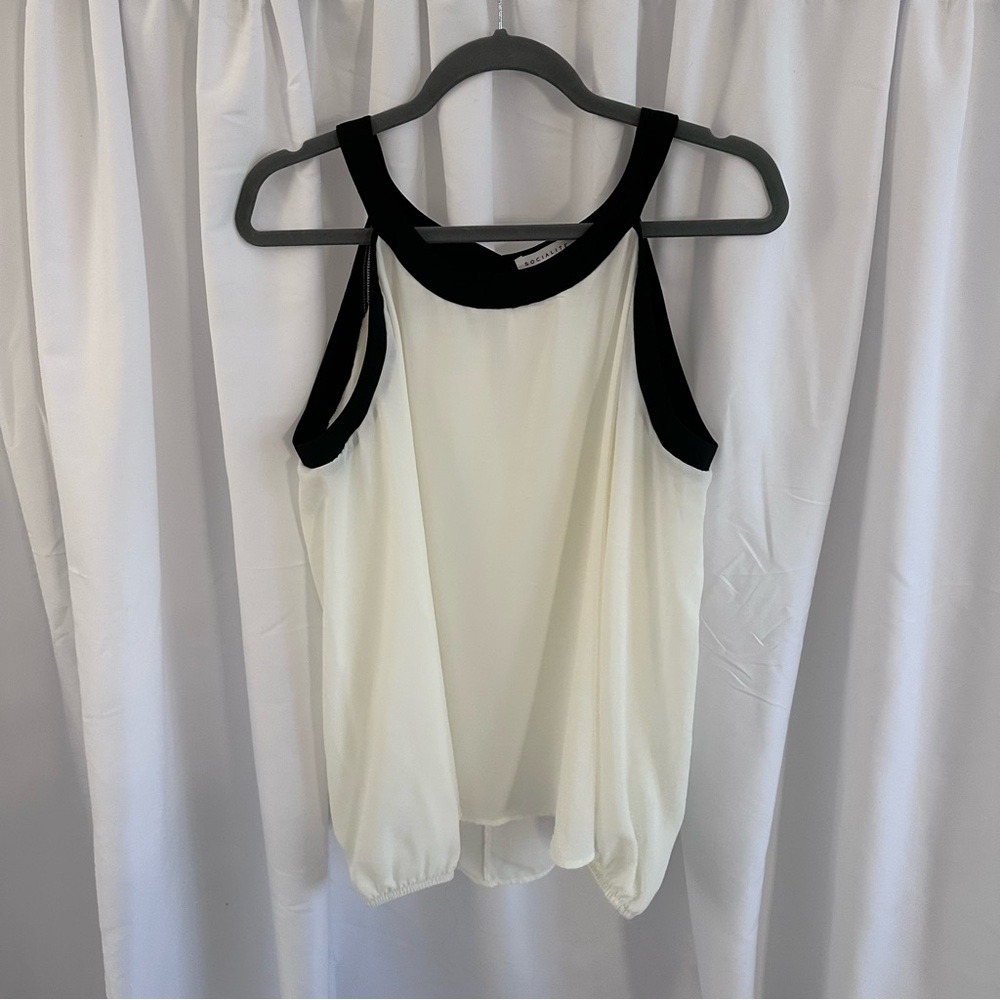 Elegant Black and White Women's Top